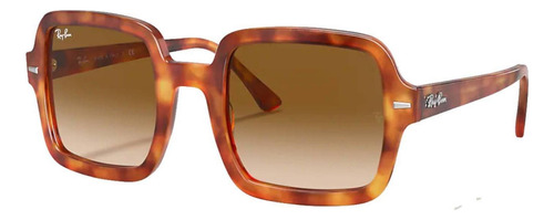 Anteojos De Sol Ray-ban Rb2188 Standard Con Marco De Acetato Color Gloss Tortoise, Lente Light Brown De Cristal Degradada, Varilla Gloss Tortoise De Acetato