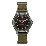 Reloj Bulova Military Hack Watch Bl98a255 Color De La Correa Verde Militar Color Del Bisel Plateado Color Del Fondo Negro