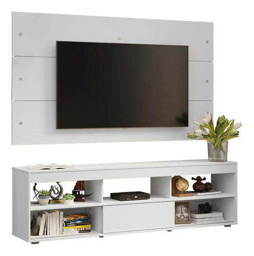 Rack Com Painel Para Tv Até 65 Polegadas Orlando B Madesa Cor Branco