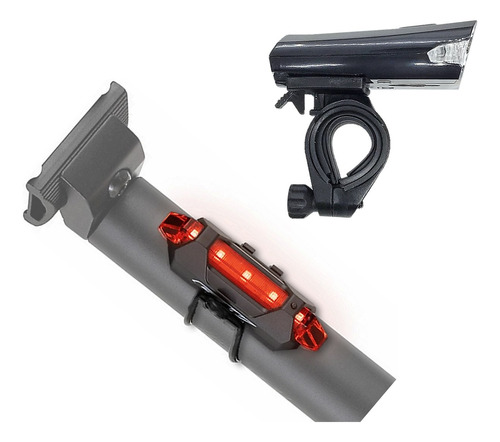 Combo Luz Delantera Y Trasera Gw Bicicleta Recargable Usb