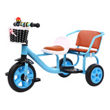Triciclo Bicicleta Carriola Doble Para Niños Con Pedales