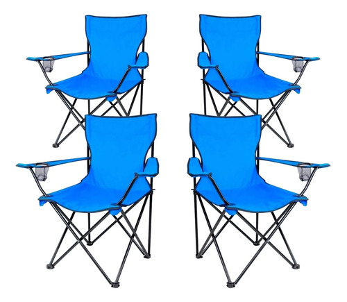 4 Sillas Playera Plegable Portatil Para Exteriores Camping