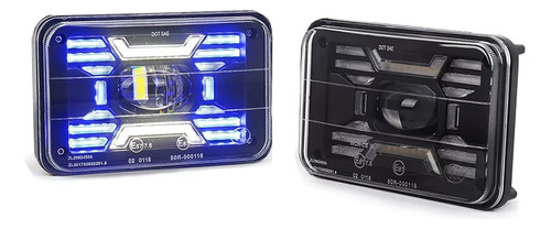 Par Faros Led Lupa 4x6 Rectangular Ojos Ángel Demonio