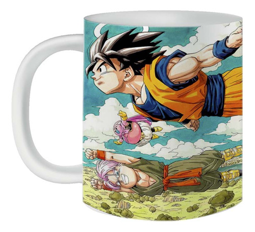 Caneca Mágica Dragon Ball Z Goku Voando Com Amigos Nuvem