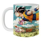 Caneca Mágica Dragon Ball Z Goku Voando Com Amigos Nuvem