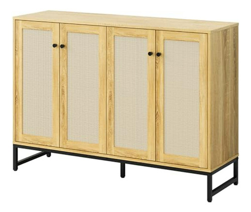 Mueble Almacena Rattan 4 Puertas - Moderno Y Elegante - Hoga