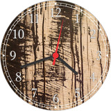 Relógio De Parede Madeira Velha Bar Churrasco Vintage 30 Cm 