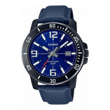 Reloj Casio Mtp-vd01bl-2bvudf Cuarzo Hombre Color De La Correa Azul Color Del Bisel Plateado Color Del Fondo Azul