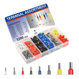 Kit 1200 Terminales Pin Tubular 8 Tipos Diferentes + Caja