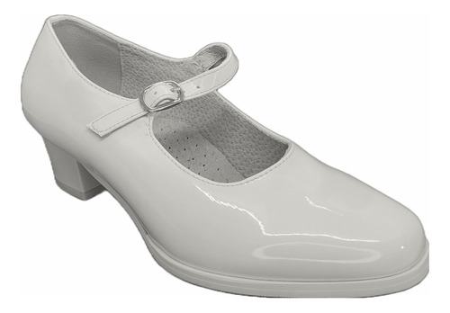 Zapato De Cueca Blanco Charol Adulto 3073