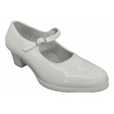 Zapato De Cueca Blanco Charol Adulto 3073