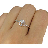 Anillo Simbolo De La Paz De Plata 925 Ideal Regalo Ao 507