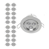 Pack X20 Focos Luz Fría Led De 3 Watt Focos Embutidos 