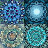 Juego De 4 Kits De Pintura Con Diamantes 5d Mandalas 20x2...