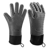 Silicona Horno Mitt Barbacoa Guantes Asar Calientan Gua...