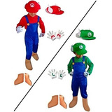 Disfraz Super Mario Bross Y Luigi Superheroe Niño