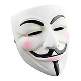 Mascara Disfraz Anonymous V De Venganza Vendetta Con Resorte Color Blanco