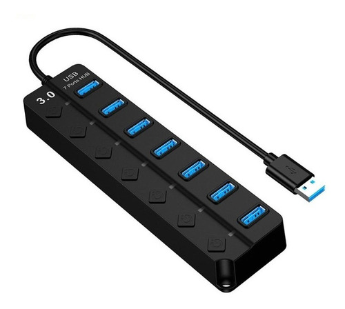 Hub 7 Puertos Multi Usb 3.0 Indicador Luz Led Hub De Datos