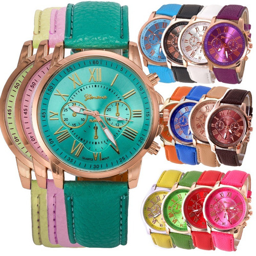 15 Reloj Mayoreo Mujer Vintage Clásico Números Romanos Lote