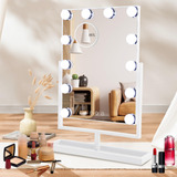 Espejo De Maquillaje Con Luces Led 10x Aumento Recargable