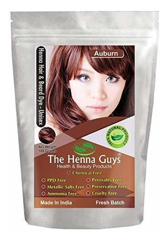 Tintura De Henna Para Cabello Y Barba, 100 % Natural Y Libre