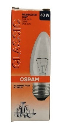 Foco Vela Claro 40w E-26 Osram