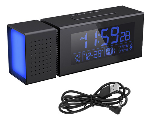 Despertador Lcd Tsp30, Radio Fm Digital Nocturno, Temperatur