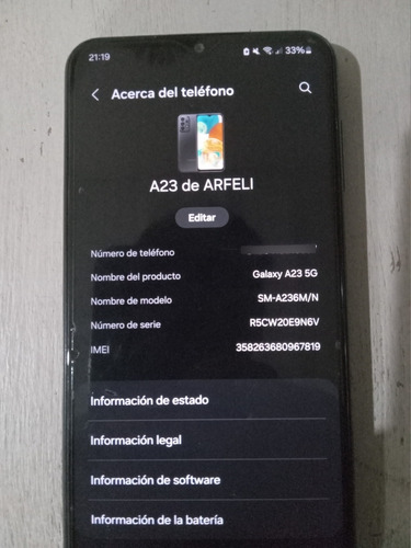 Samsung Galaxy A23 5g 128 Gb6 Meses De Uso