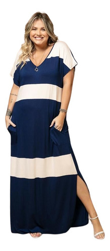 Vestido Plus Size Feminino Moda Evangelica Malha Soltinho 