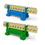 6 Barramentos Borne Neutro E Terra C/ 12 Vias P/ Trilho Din