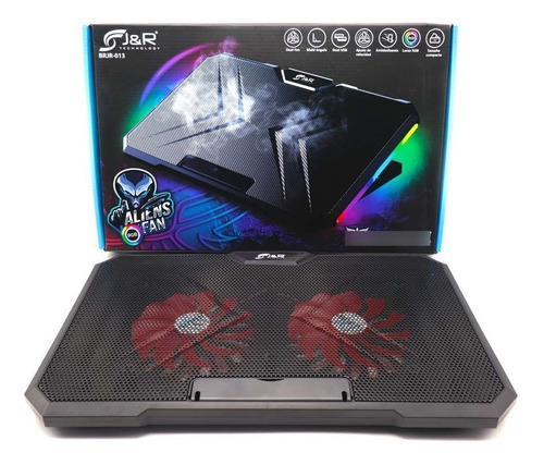  Base Refrigerante Gamer Luz Led Rgb 2 Usb 2 Ventiladores Gr