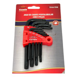 Jogo De Chave Torx 5 Pontas Pentalobular 9 Pçs Ts10 A Ts50