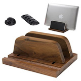 Soporte Vertical De Madera Laptop, Soporte Ajustable De...