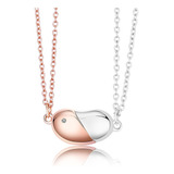 2pcs/set Collar De Pareja Spinning Heart Magnet Necklace