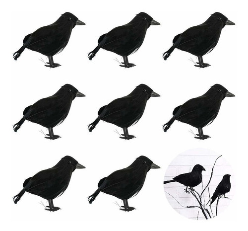 8 Piezas De Cuervos  As Negras  Estatua De Cuervos  Pá...