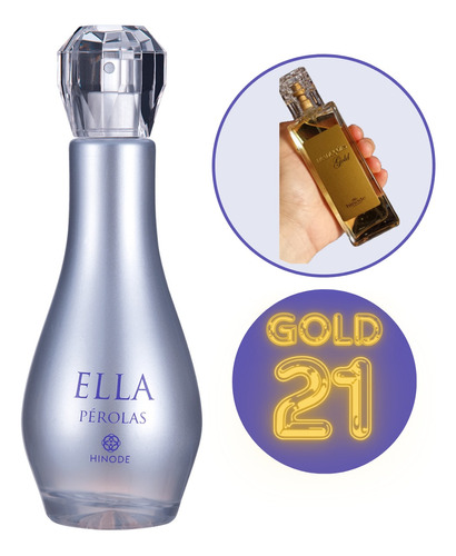 Perfume Feminino Traduções Gold Nº 21 Hinode  - Nova Embalagem - Fragrância Oriental Woody - Ella Perolas 100ml