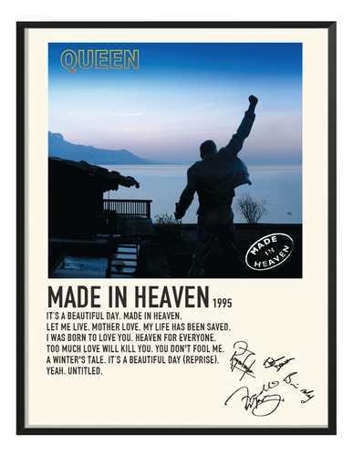 Cuadro Queen Music Album Tracklist Exitos Made In Heaven