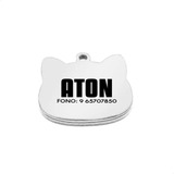 Placa Identificación Gatos Acero Inox. Con Grabado Laser 