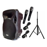 Combo Karaoke Bluetooth 15 + Tripode Acero + 2 Microfonos