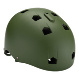 Casco De Bicicleta Bmx Infantil En Verde Militar Mate