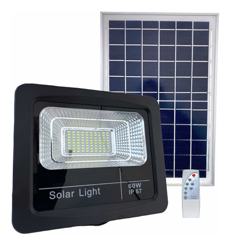 Reflector Led Solar 60w Uso Exterior Con Control Remoto