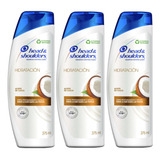 3 Shampoo Head & Shoulders Hidratación Aceite De Coco 375ml