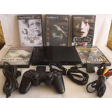 Kuon Playstation 2  Consola Slim + Chip + 5 Juegos Colección