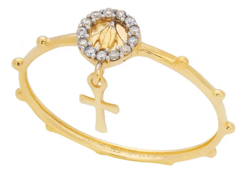 Anel Terço N.s. Das Graças Milagrosa Ouro 18k750