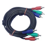 3 Cables Video Component Rgb Dvd Rca Grueso Rojo Verde Azul