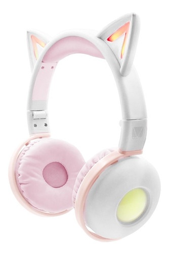 Audifonos Inalambricos Bluetooth Diadema Luz Led Gato Kawaii