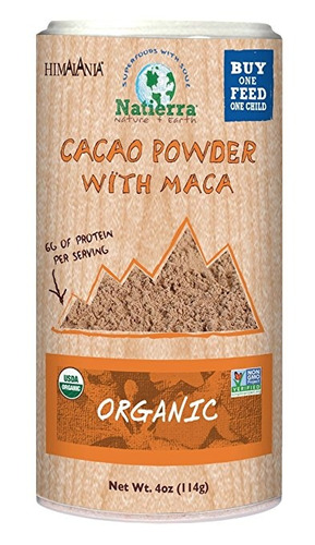Natierra Himalania Cacao Orgánico En Polvo Con Maca Shaker, 