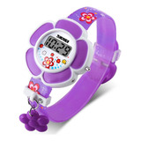 Reloj Skmei 1144 Morado Niñas Infantil Moda Diseño Con Flor