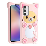 Funda Para Samsung Galaxy A54 De Oso Kawaii 3d - Rosa