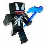 Figura Minecraft Muñeco Articulado Venom Luz Led Bootleg Toy